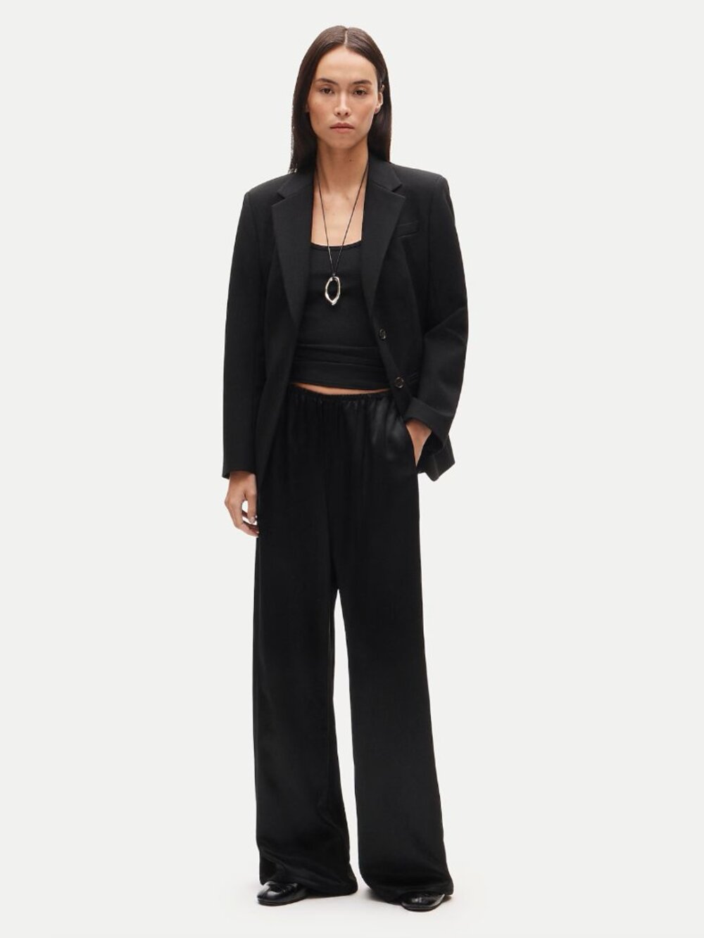 J.Crew Cosmo Pant in Luster Charmeuse Black Size L